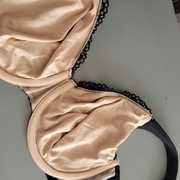 Cacique Modern Linear Lace Unlined Full Coverage Underwire Bra Black 42C - Picture 3 of 7